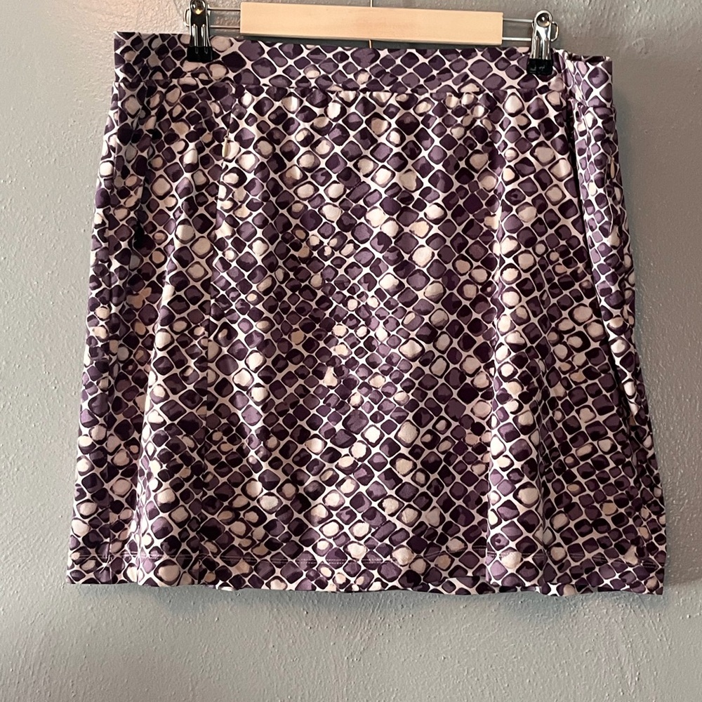 Tail Purple and White Patterned Mini Skirt XL